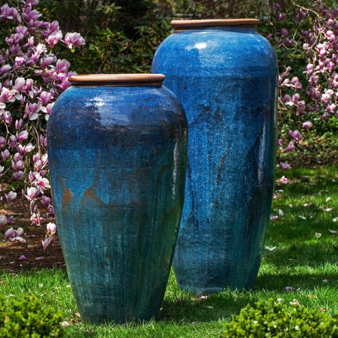 Tall Blue Planters